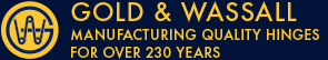 Hinge Manufacturer and hinge products - Gold and Wassall logo